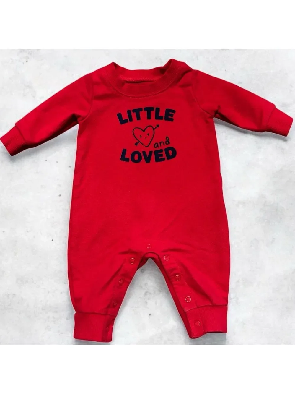 Carter's Red 'Little and Loved' Baby Footie One-piece size 9 months